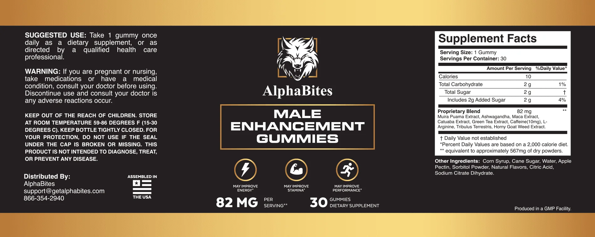 Alpha Bites Product Label